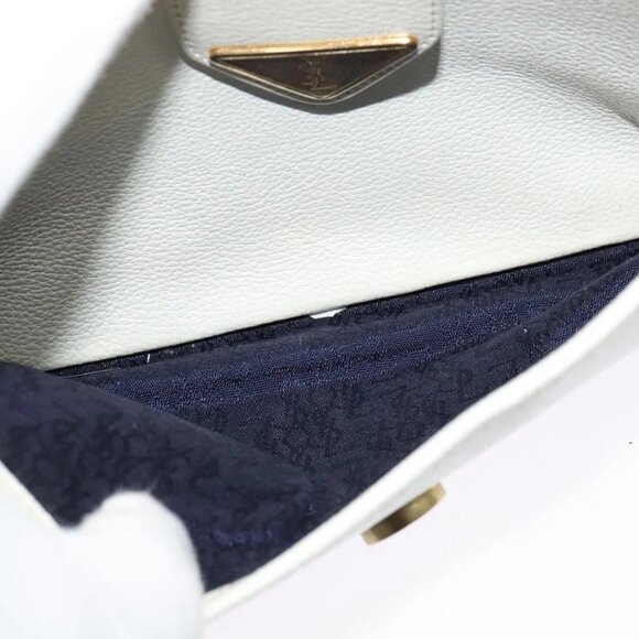 SAINT LAURENT Shoulder Bag Leather White Gold Auth BA4681 - Picture 13 of 16